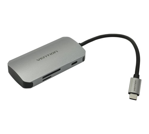 Мультифункциональный хаб Vention USB-C > USB 3.0x3/SD/TF/PD Мультифункциональный хаб Vention USB 3.1 M/USB 3.0 F x 3/USB Type C F/TF F/SD F (TNHHB)