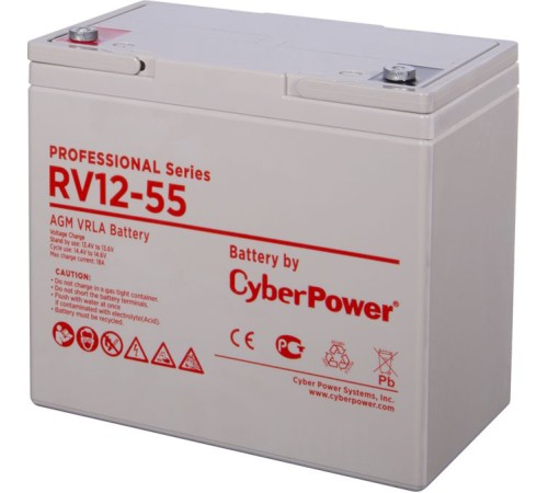 Аккумуляторная батарея PS CyberPower RV 12-55 / 12 В 55 Ач CyberPower RV12-55 (RV 12-55)