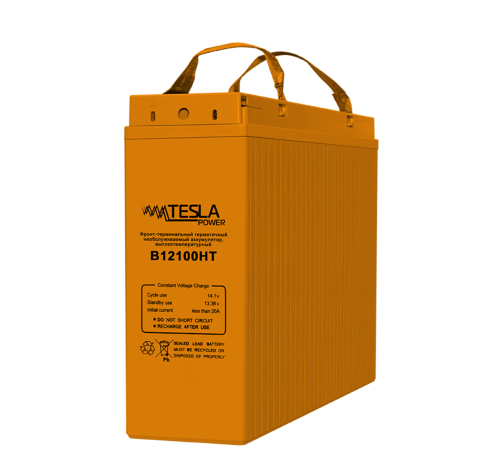 Фронт-терминальный герметичный необслуживаемый аккумулятор Tesla Power 12VDC 100Ач, высокотемпературный