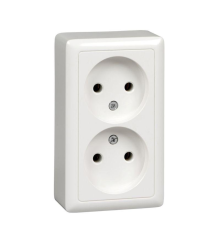 Systeme electric RA16-237I-B ХИТ О/У РОЗЕТКА двойная без заземления без шт. ИЗОЛ.ПЛ. 16А, 250В, БЕЛЫЙ. Россия