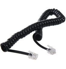 Greenconnect Телефонный шнур витой для трубки  5.0m, RJ9 4P4C (джек) черный, GCR-50966 Greenconnect RJ9 - RJ9 5м (GCR-50966)