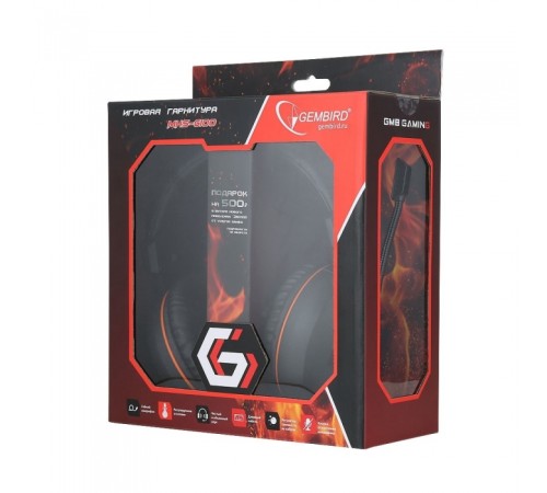 Гарнитура игровая Gembird MHS-G100, код "Survarium", черный/оранжевый, регулировка громкости, отключение