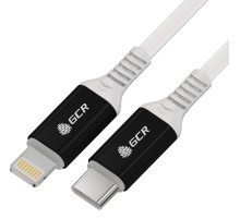 GCR Кабель PREMIUM 1.0m TypeC/Lightning MFI POWER DELIVERY 18 W, быстрая зарядка, белый силикон, AL case черный, белый ПВХ, GCR-53465 Кабель Greenconnect 1 м (GCR-53465)