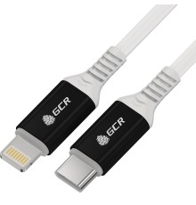 GCR Кабель PREMIUM 0.5m TypeC/Lightning MFI POWER DELIVERY 18 W, быстрая зарядка, белый силикон, AL case черный, белый ПВХ, GCR-53464 Кабель Greenconnect 0.5 м (GCR-53464)