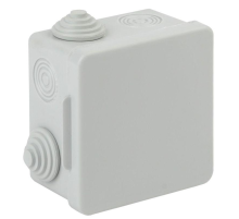 ЭРА Б0037443 Коробка распаячн. открытой установки КОР 80х80х50мм с гермовводами 7 вх. IP54