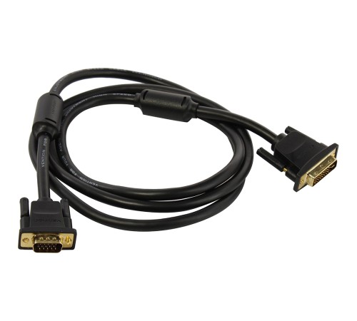 Кабель Vention DVI-I Dual link 24+5M/VGA 15M с ферритовым фильтром - 3м. Кабель Vention DVI-I(m)/VGA(m) - 3 м (EACBI) Кабель Vention DVI-I Dual link 24+5M/VGA 15M с ферритовым фильтром - 3м. Кабель Vention DVI-I(m)/VGA(m) - 3 м (EACBI)