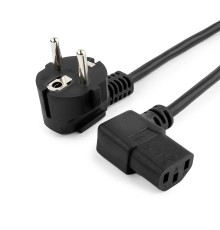 Кабель питания EU-Schuko/IEC320-C13, 220B, 10А, 1.8м, Г-образный штекер C13