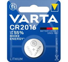 Батарейка Varta ELECTRONICS CR2016 BL1 Lithium 3V (6016) (1/10/100) Varta PRIMARY LITHIUM CR2016 (06016101401)