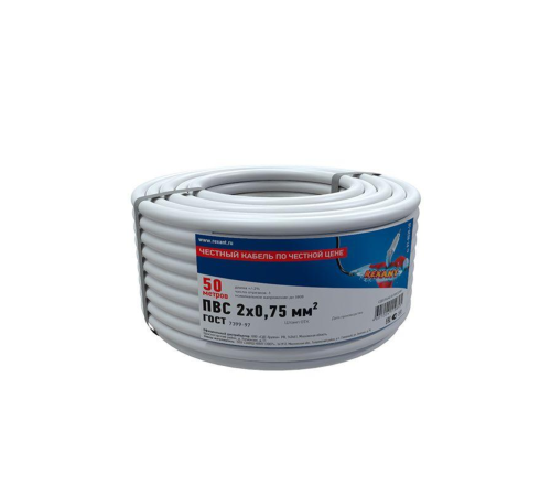 Провод ПВС 2x0.75 Б (уп.50м) Rexant 01-8030-50 Провод ПВС 2x0.75 Б (уп.50м) Rexant 01-8030-50
