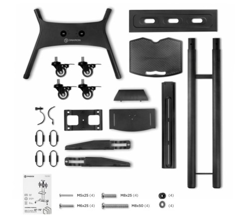 Мобильная стойка ONKRON на 1 ТВ ONKRON TS1551 (TS1551 BLACK)