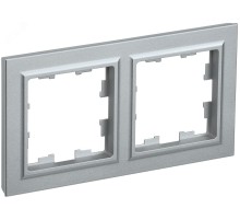 IEK BR-M22-K47 BRITE Рамка 2-мест. РУ-2-БрА алюм.