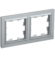 IEK BR-M22-K47 BRITE Рамка 2-мест. РУ-2-БрА алюм.