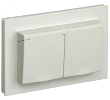 IEK BR-R26-16-44-K10-F BRITE Роз. 2-я с кр. 16А в сб IP44 РСбш12-3-44-БрКр беж.