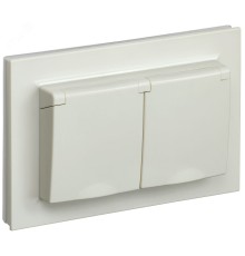 IEK BR-R26-16-44-K10-F BRITE Роз. 2-я с кр. 16А в сб IP44 РСбш12-3-44-БрКр беж.
