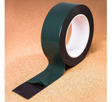 Двухсторонний скотч REXANT, зеленого цвета на черной основе, 40мм, 5метров [09-6140]