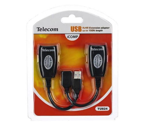 Telecom Адаптер-удлинитель USB-AMAF/RJ45, по витой паре до 45m <TU824> [6926123510322]