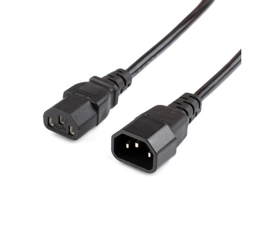 Кабель питания GoPower C14 (m)-C13 (f) 1.8м ПВХ 0.75 мм удлинитель черный (1/10/100) GoPower 00-00024537