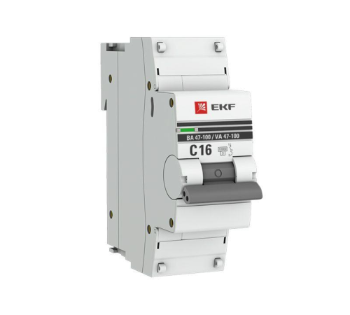 EKF mcb47100-1-16C-pro Автоматический выключатель 1P 16А (C) 10kA ВА 47-100 EKF PROxima