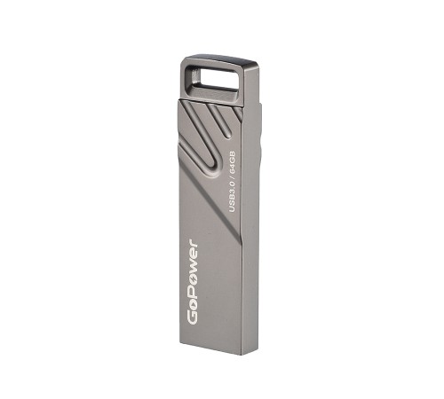 Флеш-накопитель GoPower TITAN 64GB USB3.0 металл черный графит (1/50/1000) Флеш-накопитель GoPower TITAN 64GB USB3.0 металл черный графит (1/50/1000)