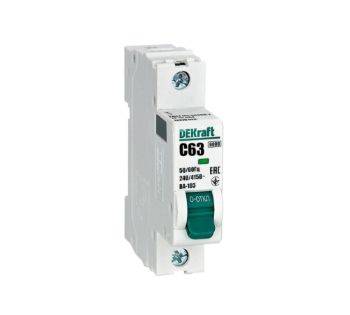 Выключатель автоматический модульный 1п C 63А 6кА ВА-103 DEKraft 12279DEK