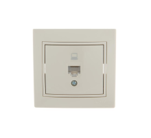 Розетка компьютерная 1-м СП Mira RJ45 крем./крем.. LEZARD 701-0303-139