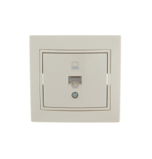 Розетка компьютерная 1-м СП Mira RJ45 крем./крем.. LEZARD 701-0303-139