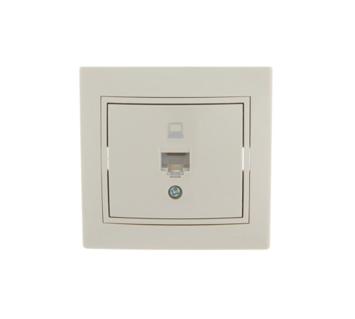 Розетка компьютерная 1-м СП Mira RJ45 крем./крем.. LEZARD 701-0303-139