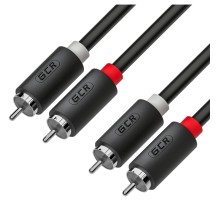 GCR Кабель 5.0m аудио 2 х RCA / 2 х RCA, черный (GCR-54131)
