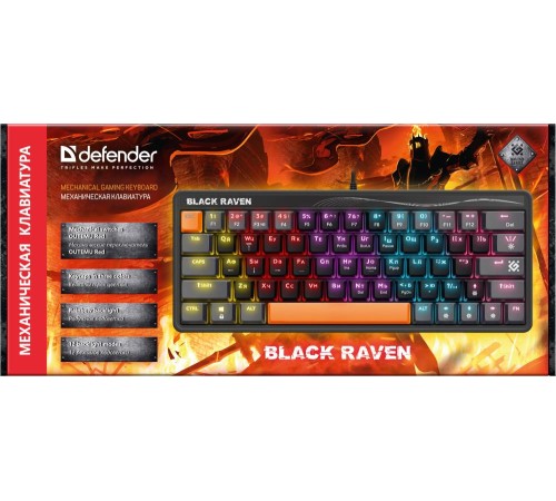 Клавиатура MECHANICAL BLK RAVEN GK-417 RU RGB 45414 DEFENDER Клавиатура MECHANICAL BLK RAVEN GK-417 RU RGB 45414 DEFENDER