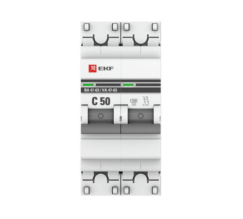 EKF mcb4763-2-50C-pro Автоматический выключатель 2P 50А (C) 4,5kA ВА 47-63 EKF PROxima EKF mcb4763-2-50C-pro Автоматический выключатель 2P 50А (C) 4,5kA ВА 47-63 EKF PROxima