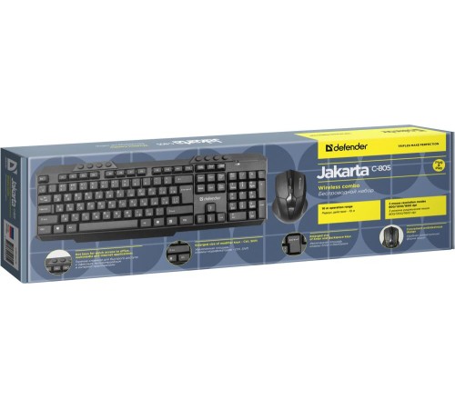 Defender Беспроводной набор Jakarta C-805 RU,черный,полноразмерный Defender Jakarta C-805 RU (45805)