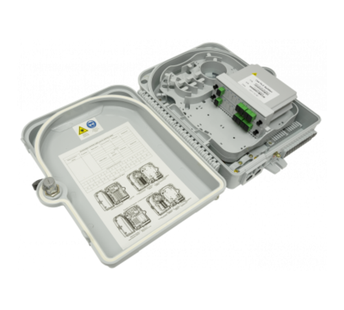 Коробка распределительная оптическая SNR-FTTH-FDB-24A (укомплектованная 2 делителями 1х4)