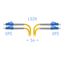 Патчкорд оптический LC/UPC SM Duplex 5 метров