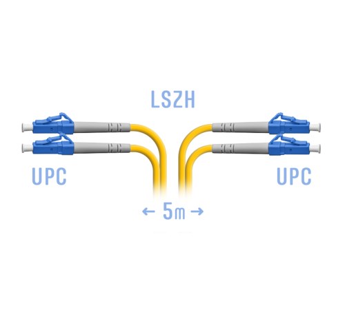 Патчкорд оптический LC/UPC SM Duplex 5 метров