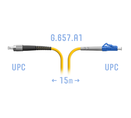 Патчкорд оптический LC/UPC-FC/UPC SM G.657.A1 15 метров