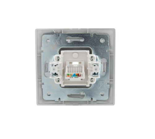 Розетка компьютерная 1-м СП Mira RJ45 сер. метал. LEZARD 701-1010-139