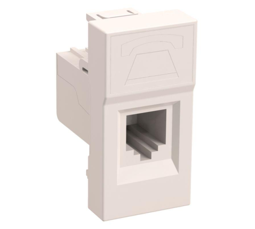Iek (CKK-40D-RT1-K01) РКФ-10-00-П Розетка телефонная RJ-11 кат.3 (на 1 модуль) ПРАЙМЕР белая