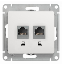 Systeme electric GSL000185KK GLOSSA РОЗЕТКА двойная компьютерная RJ45+RJ45, кат.5E, механизм, БЕЛЫЙ