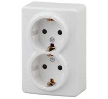 Эра Б0020691 11-2205-01 Розетка 2 х 2P+E Schuko, 16АХ-250В, ОУ, Эра Эксперт, белый