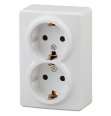 Эра Б0020691 11-2205-01 Розетка 2 х 2P+E Schuko, 16АХ-250В, ОУ, Эра Эксперт, белый