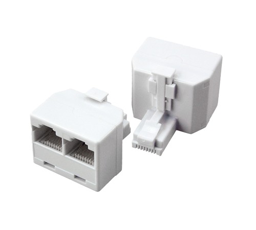 GCR Телефонный разветвитель RJ-11 6p4c, штекер на 2 гнезда, M/2xF, белый, GA-RJ11-T-2 Greenconnect GA-RJ11-T-2