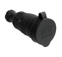 Блок силовая (1 розетка) IEK Омега (PKR21-016-2-K02) откр. зазем. крыш. IP44 черный (упак.:1шт)