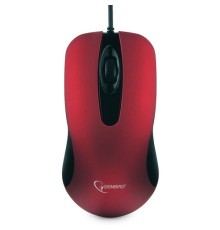Мышь Gembird MOP-400-R, USB, красн, бесшум клик, 3кн, 1000DPI, soft-touch, каб 1.45м, блистер  {100}