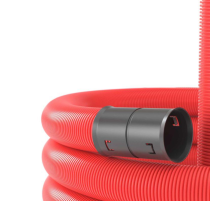 Труба двустенная ПНД гибкая d40мм для кабельной канализации с протяжкой SN18 500Н красн. (уп.50м) DK