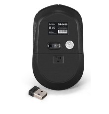 Exegate EX295309RUS Беспроводная мышь ExeGate Professional Standard SR-9038 (радиоканал 2,4 ГГц, USB, оптическая, 1200dpi, 3 кнопки и колесо прокрутки, черная, Color Box)