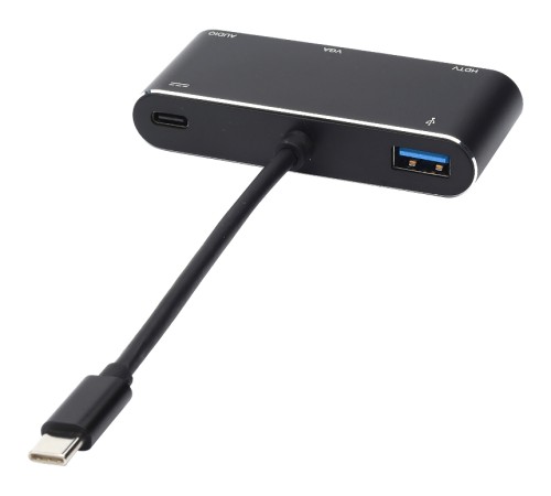 Переходник 0.1 m Type-C(m) => HDMI+VGA+USB Переходник Atcom Type-C M/HDMI+VGA+USB (AT2810)