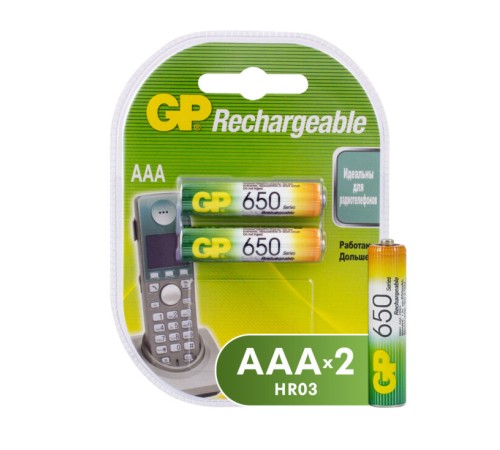 Аккумулятор GP 65AAAHC AAA NiMH 650mAh (2шт) Аккумулятор GP 65AAAHC AAA NiMH 650mAh (2шт)