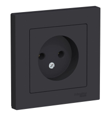 Systeme electric ATN001040 ATLASDESIGN РОЗЕТКА без заземления, 16А, в сборе, КАРБОН