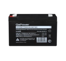 Аккумулятор свинцово-кислотный GoPower LA-6120 6V 12Ah (1/10) Аккумулятор свинцово-кислотный GoPower LA-6120 (00-00015322)