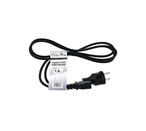 Кабель компьютер - розетка 220V <1.8м> (Европейский стандарт) <TP021-1.8-BK> VCOM Telecom TP021-1.8-BK Кабель компьютер - розетка 220V <1.8м> (Европейский стандарт) <TP021-1.8-BK> VCOM Telecom TP021-1.8-BK